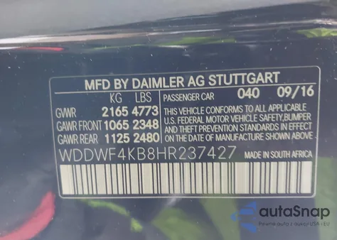 2017 Mercedes-Benz C 300 4Matic from USA, damaged, VIN WDDWF4KB8HR237427